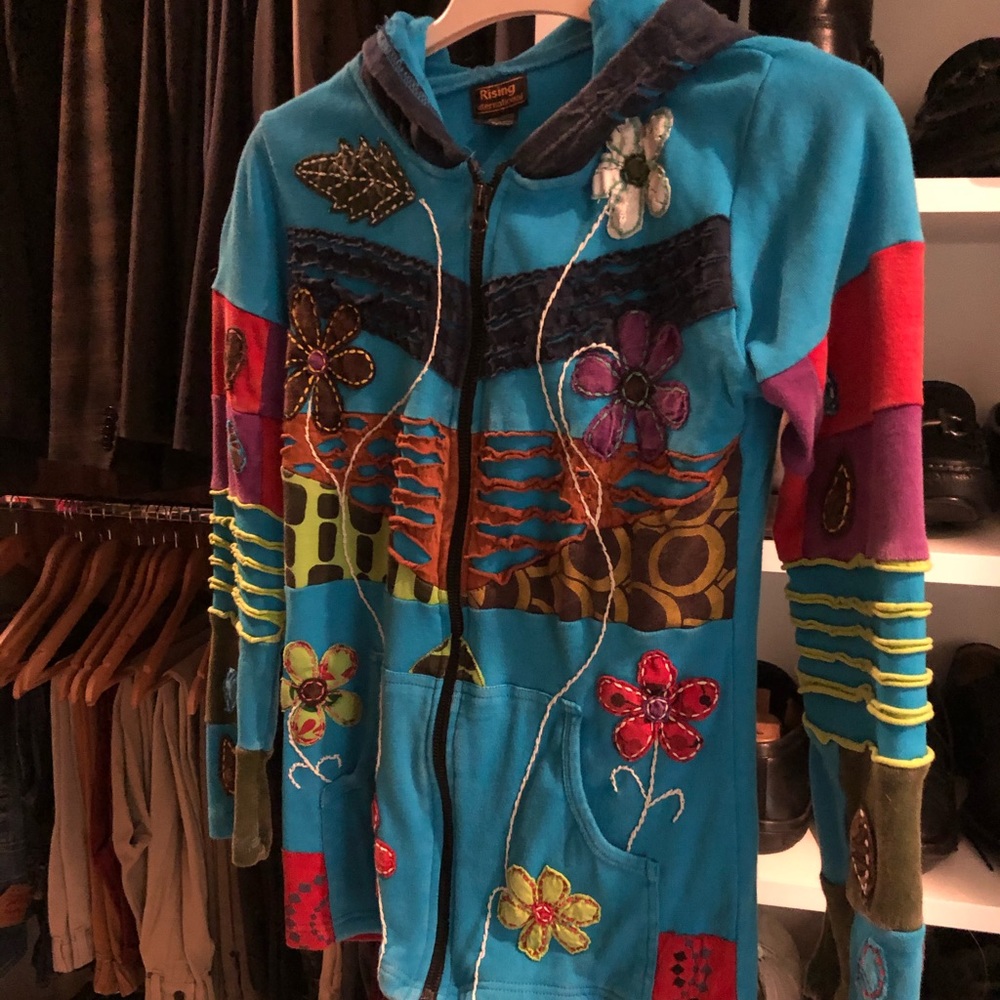 Rising International Flowers Hooded Jacket